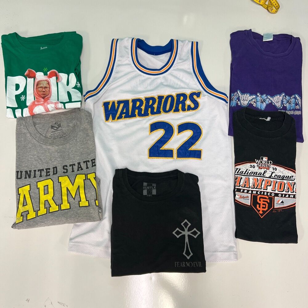 Vintage Y2K T-Shirt Bundle Lot 6 Mens XL 2XL 4XL NBA MLB Army Reseller